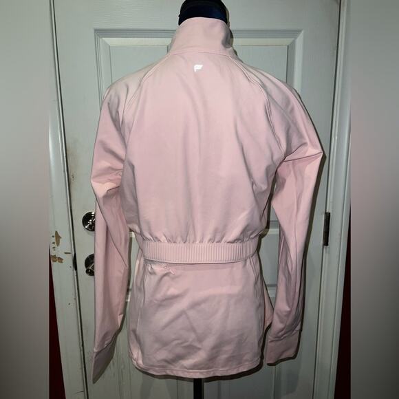 Fabletics trinity performance jacket pink zip up pockets thumb holes size XL - Picture 4 of 13